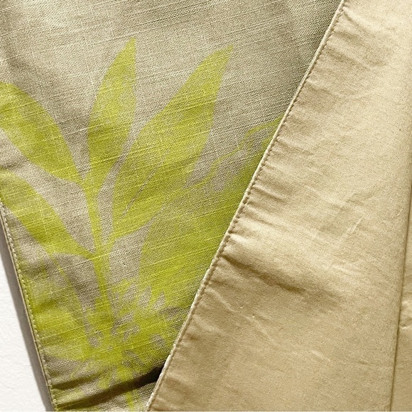 Linen Blend Beige Green Printed Embroidered Table Runner Dragonflies Flowers - Picture 7 of 7